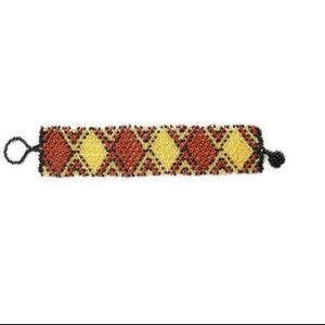 Traditional African beaded flat bracelet medium